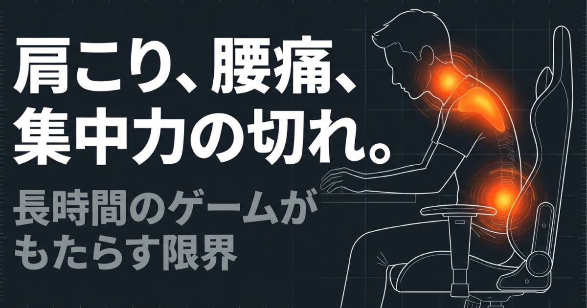 長時間のゲームがもたらす肩こりや腰痛などの限界と課題