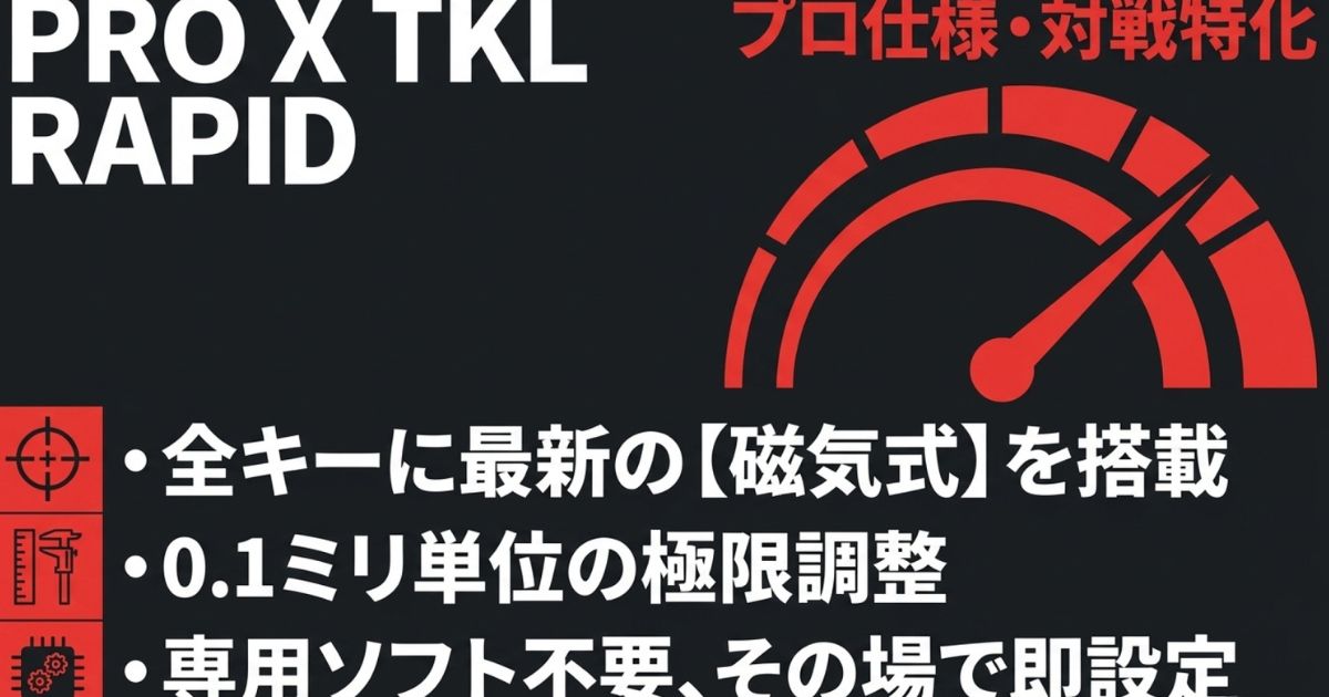 競技向けに特化したラピッドトリガー搭載キーボードPRO X TKL RAPID