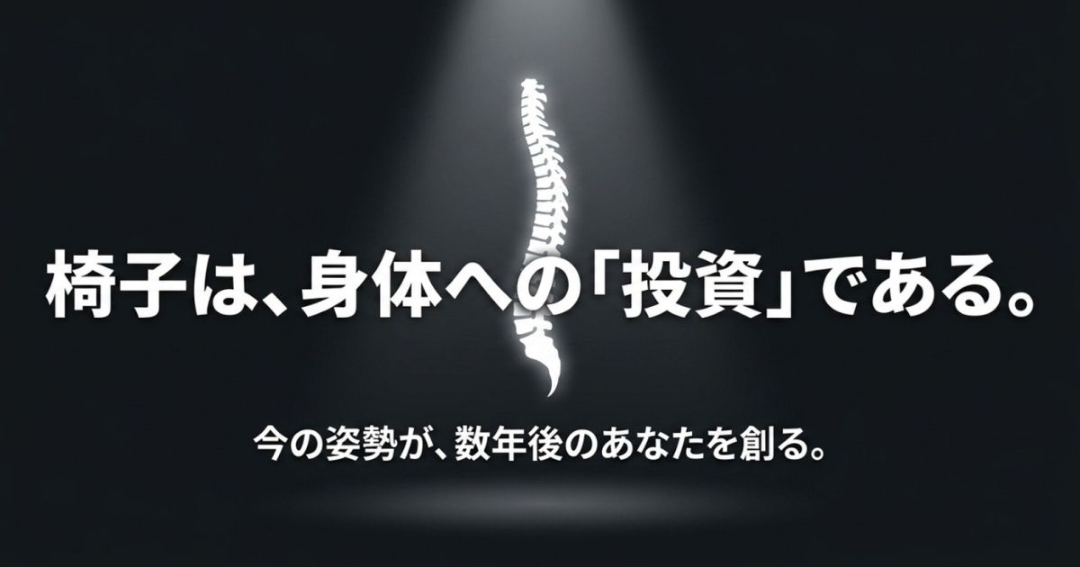 今の姿勢が数年後のあなたを創る、椅子は身体への投資であるという読者へのメッセージ