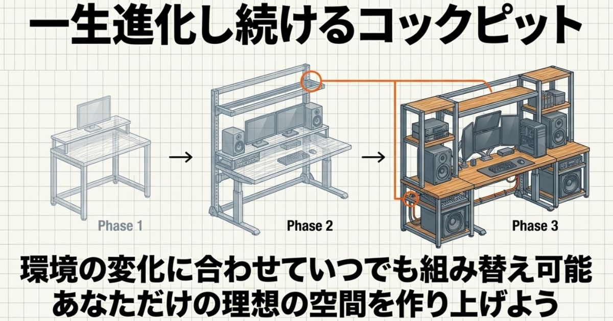 環境の変化に合わせていつでも組み替え可能なデスクの進化プロセス