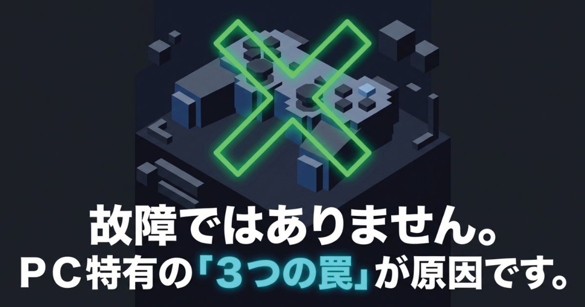 コントローラーの故障ではなくPC特有の3つの罠が原因であることの解説
