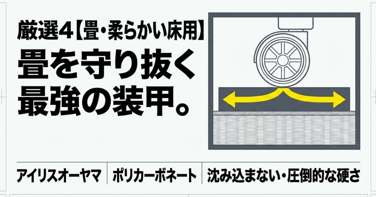 厳選4。畳や柔らかい床用として畳を守り抜く最強の装甲、アイリスオーヤマのポリカーボネート製マット。