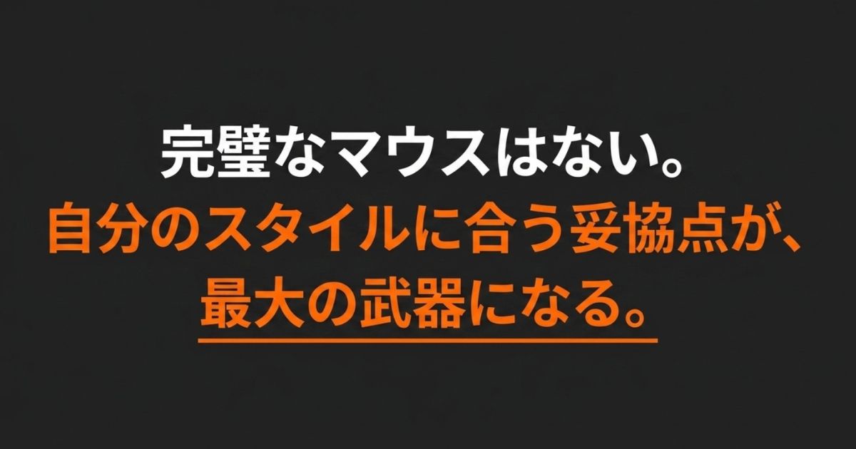 完璧なマウスはないからこそ自分のプレイスタイルに合う妥協点を見つけることが最大の武器になる