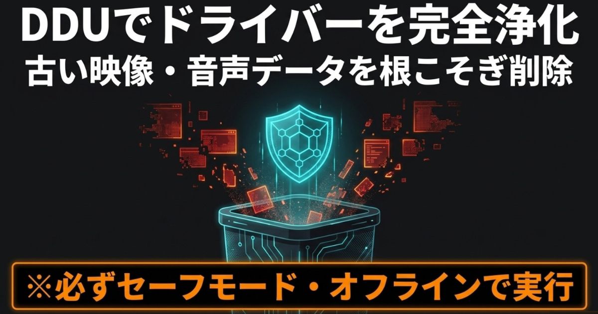 Display Driver Uninstaller（DDU）を使った古いドライバーの削除とクリーンアップ手順