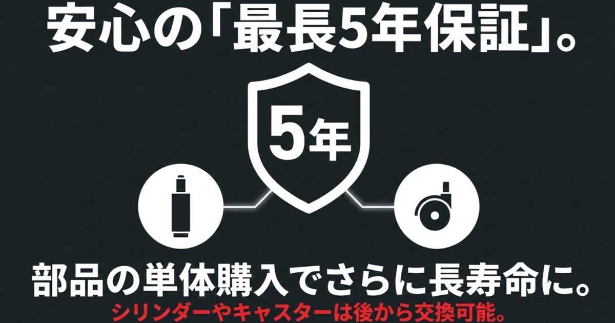 DXRacerの最長5年保証と交換用部品による長寿命化