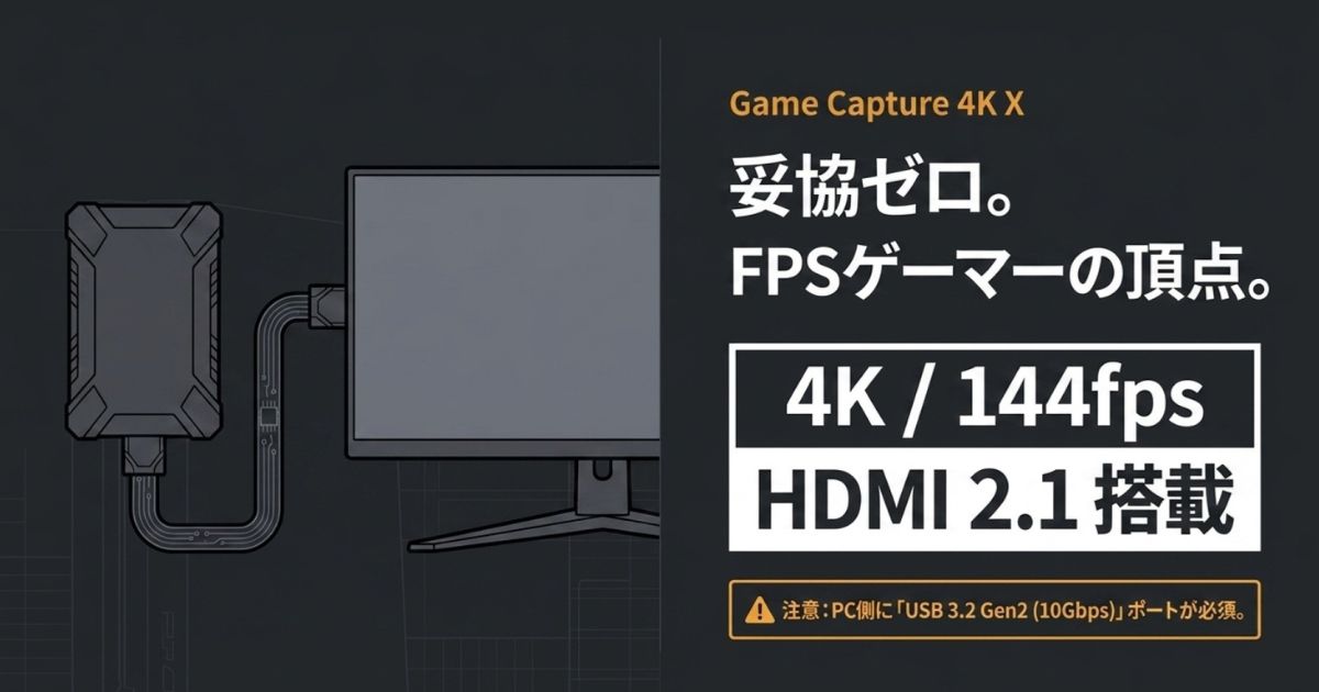 妥協ゼロのFPSゲーマー向けハイエンドモデルGame Capture 4K X
