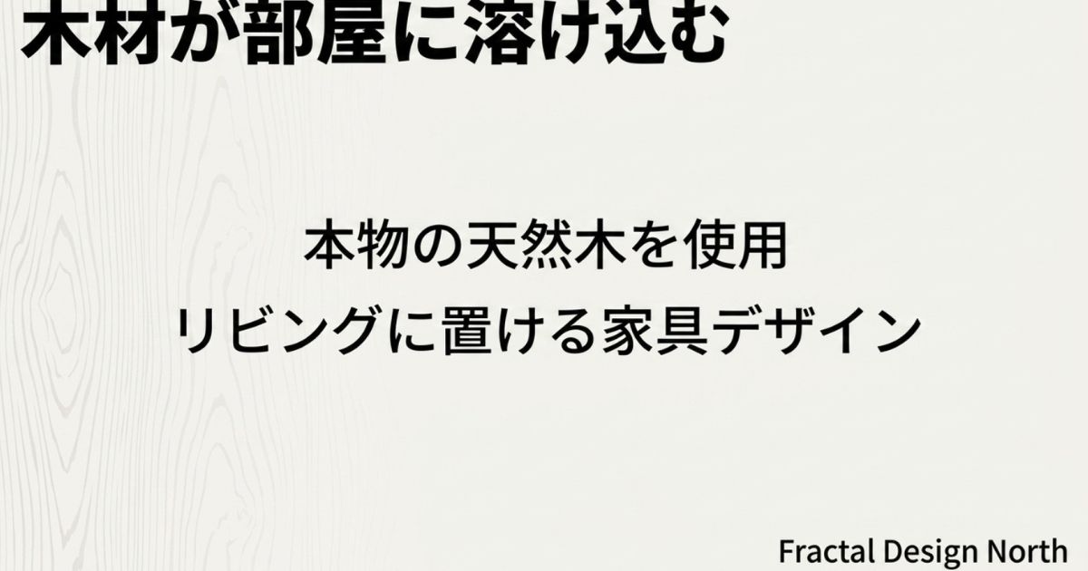 本物の天然木を使用し、リビングに置ける家具デザインとして部屋に溶け込むFractal Design Northのイメージ画像