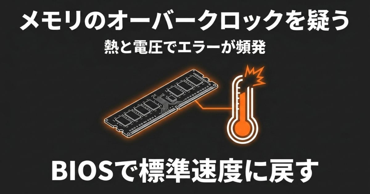 熱と電圧によるメモリエラー頻発を防ぐための標準速度へのリセット