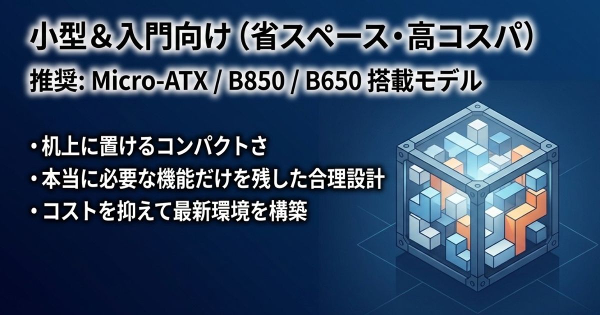 コストを抑えて省スペースなPCを構築できるMicro-ATXサイズのエントリーモデル
