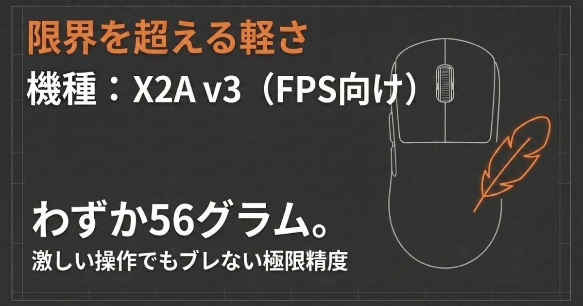 わずか56gの圧倒的な軽さと極限精度を誇るPulsar X2A v3