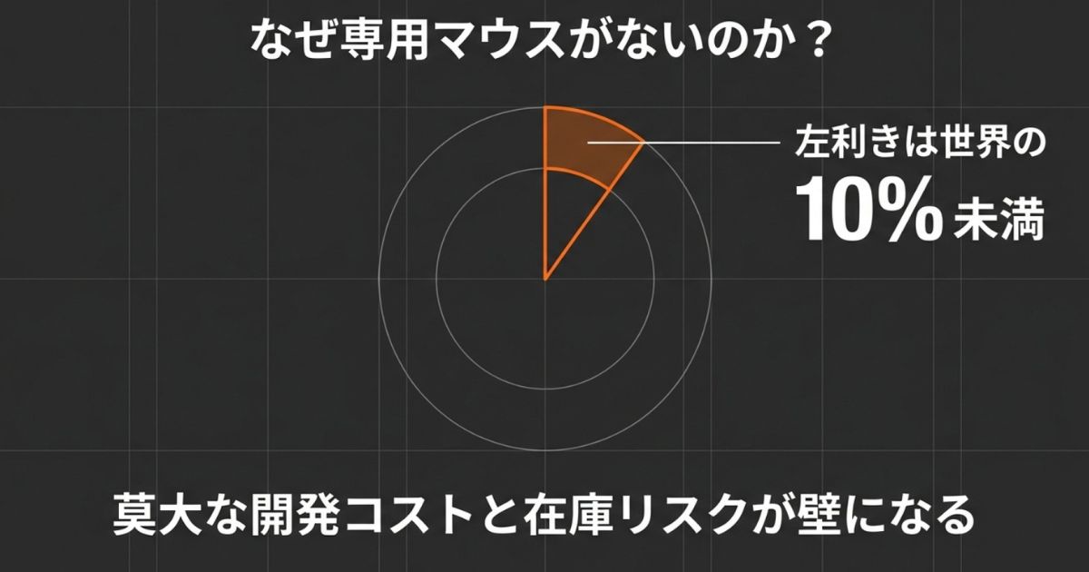左利きユーザーの割合と開発コストによる左利き専用ゲーミングマウス不足の背景