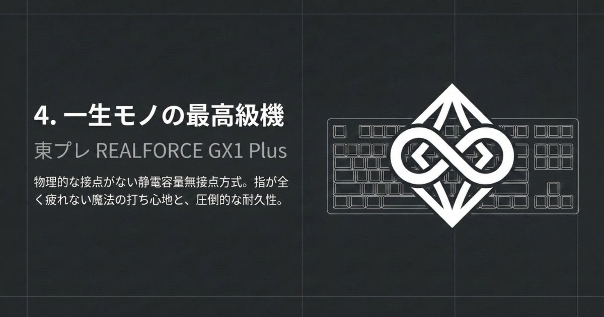 静電容量無接点方式を採用した最高級機 東プレ REALFORCE GX1 Plusの紹介スライド