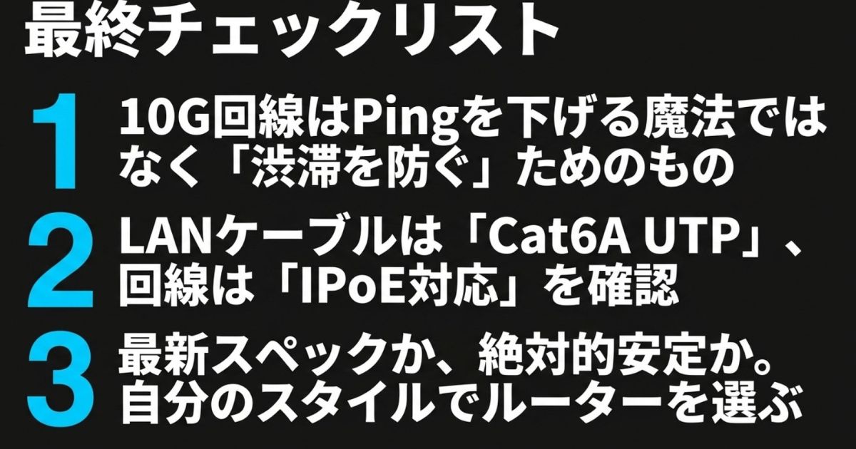 ルーター導入前に確認すべき3つの最終チェック項目