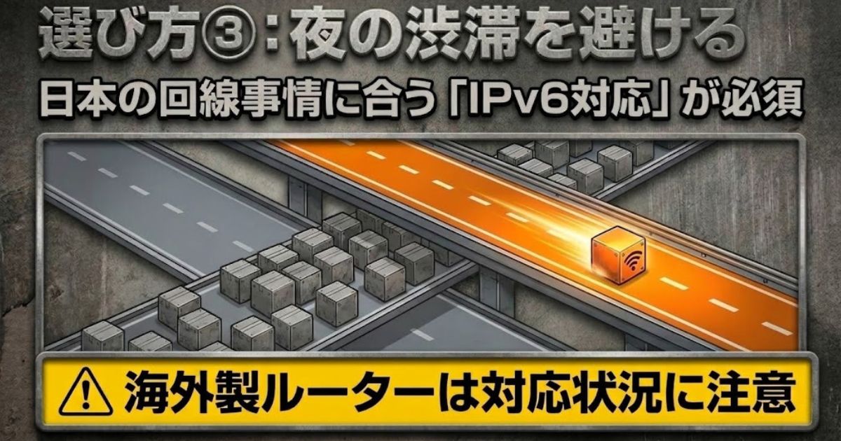 日本の回線事情に合い夜の渋滞を避けるIPv6対応