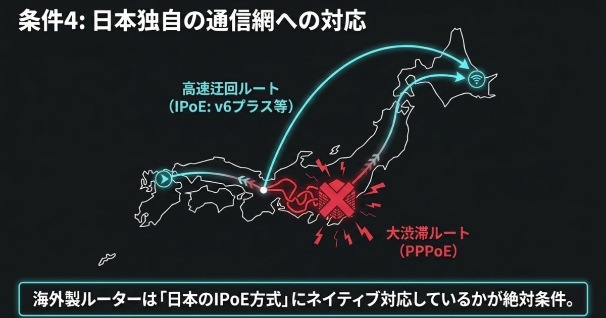PPPoEの大渋滞を回避し高速迂回ルートを通るIPoE接続の仕組み